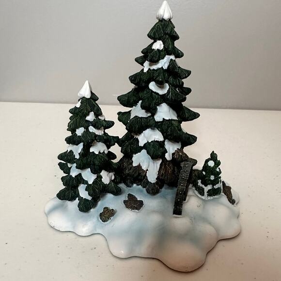 Dept. 56 Village Series Accessory Wagonwheel Pine Grove Evergreen Snow Trees - Picture 3 of 8